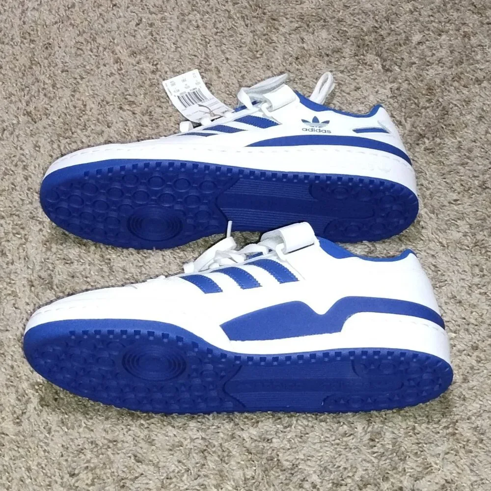 Men's Adidas White & Blue Forum Low Athletic Shoes Size US 11. NWT._8